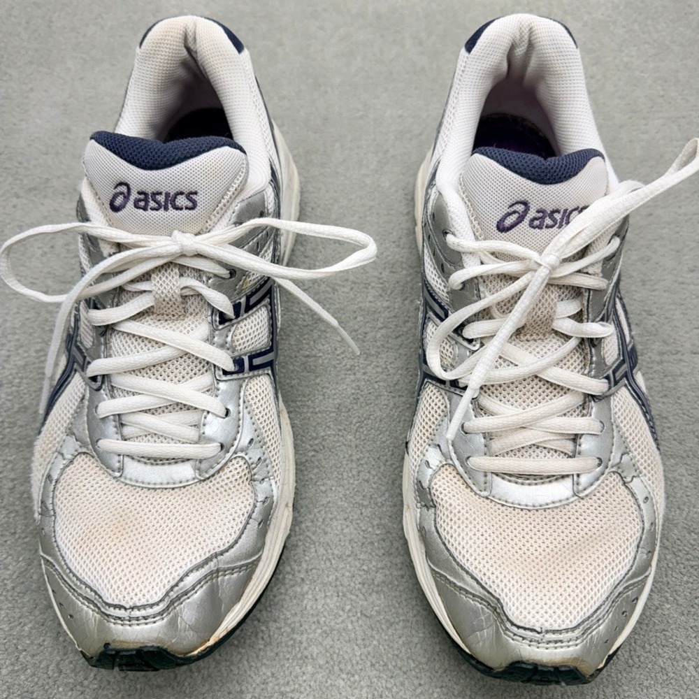 ASICS Gel-Maverick 3 Mens 9.5 White Silver Purple Running Shoes T077N